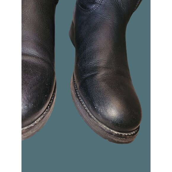 Frye Melissa Button Shearling Lined Tall Leather Riding Black Boots Women 7.5B - Picture 7 of 15